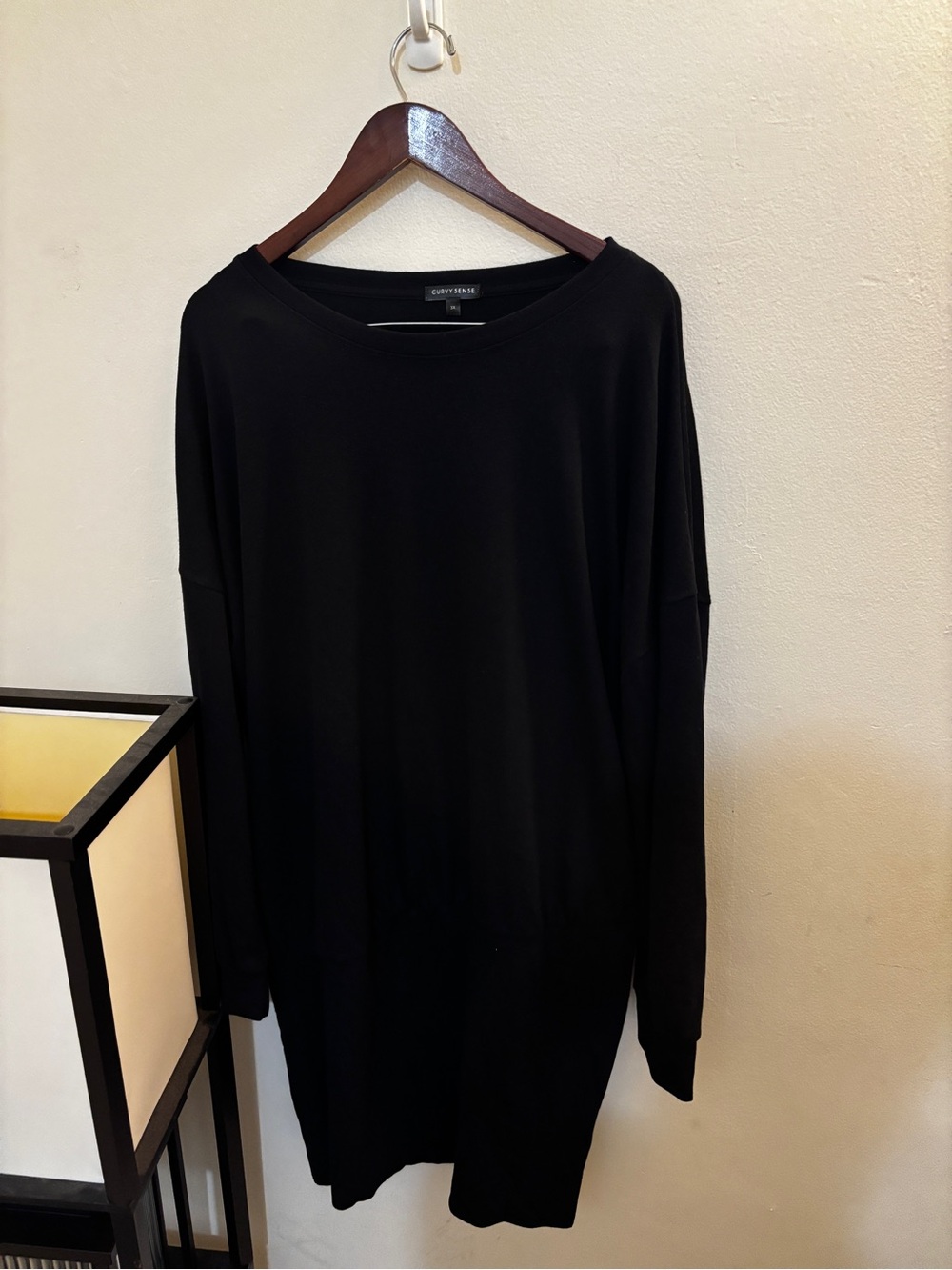Crewneck Longline Black Dress - Contemporary Everyday Essential